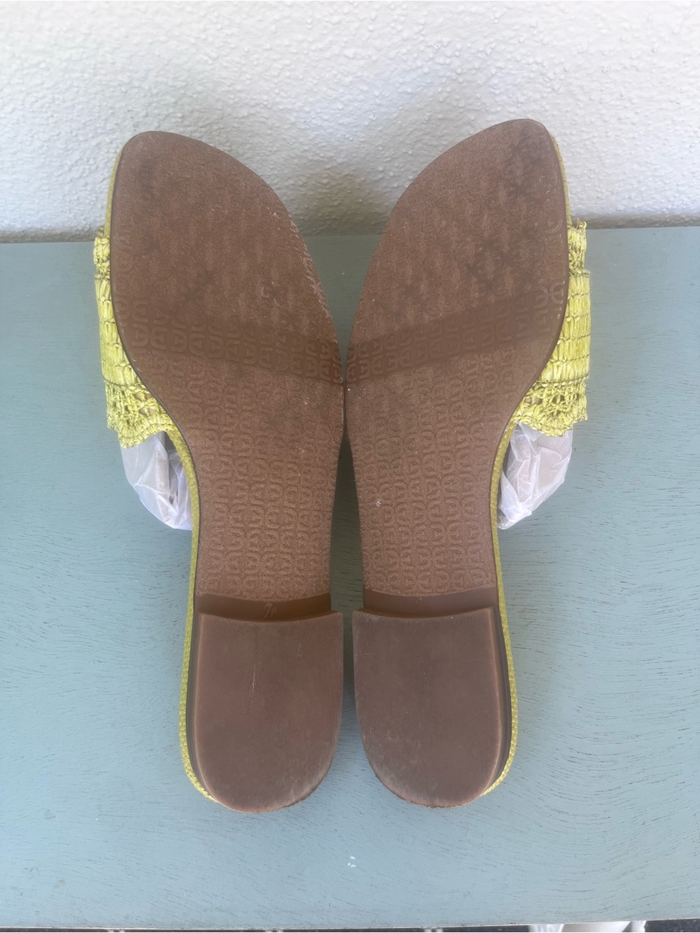 Sam Edelman Green Woven Slide Sandals with Decorative Buckle, Shoe Box included - Picture 6 of 8
